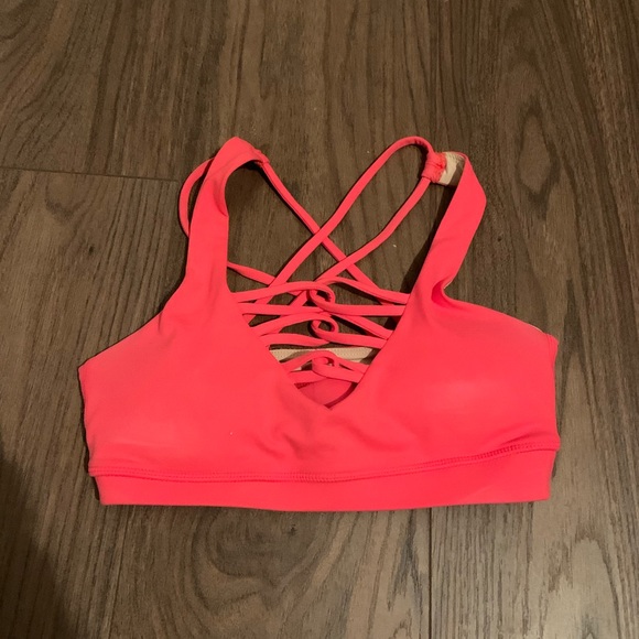 TillYouCollapse strappy pink sports bra - Picture 1 of 2